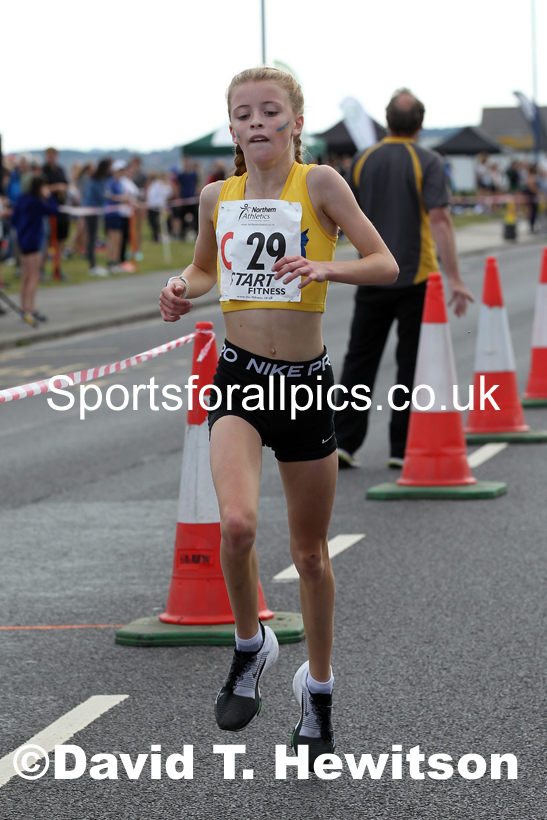 Girls under-13s 2021 Northern 6 and 4 Stage and Young Athletes Road Relays, Redcar. Photo: David T. Hewitson/Sports for All Pics